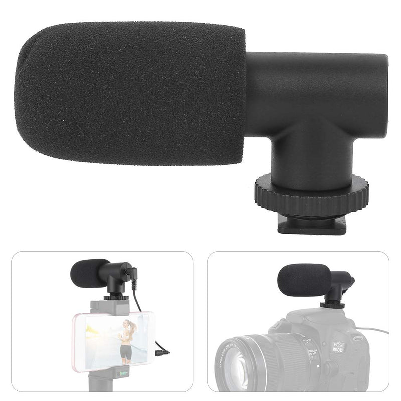 Capacitance Microphone Cardioid Microphone Universal Hot Shoe Base Sturdy Metal Structure Small and Lightweight for Mobile Phone, Camera Video and Recording