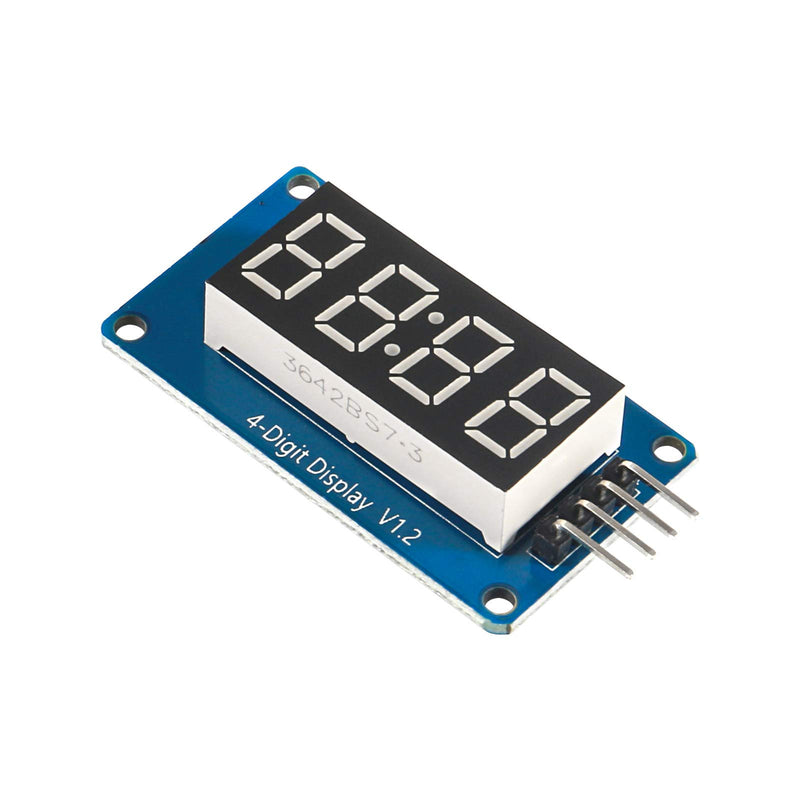 ALAMSCN LED Display Module TM1637 0.36'' 4-Digit 7 Segment 4 Bits Red Digital Tube for Arduino Driver Board (Pack of 4)