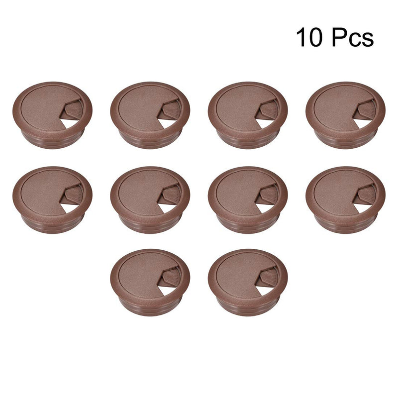 [AUSTRALIA] - uxcell Cable Hole Cover, 2 inches Plastic Desk Grommet for Wire Organizer, 10 Pcs Brown 