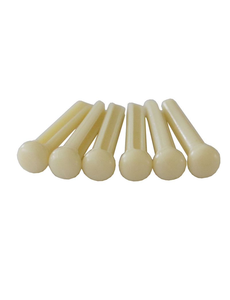 Bridge Pins for Acoustic Guitar Plastic String and Peg Replacement Parts Pack of 6 Pieces (Ivory) Ivory