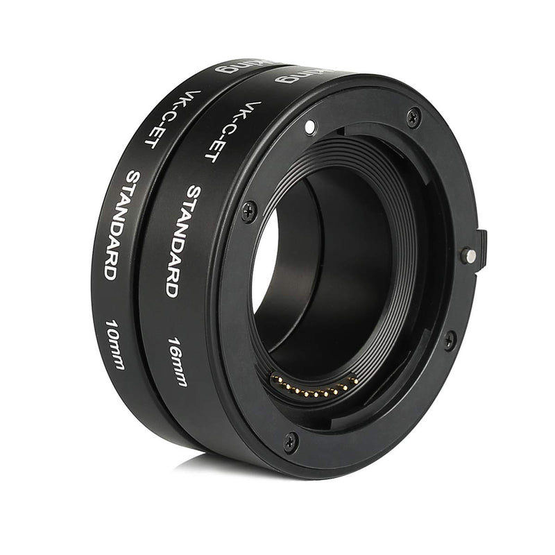 Voking VK-C-ET 10mm+16mm Metal AF Auto Focus Macro Close-up Extension Tube Adapter Ring Kit for Canon Mirrorless M2 M3 M5 M6 M10 M50 M100 M200 EOS-M Cameras