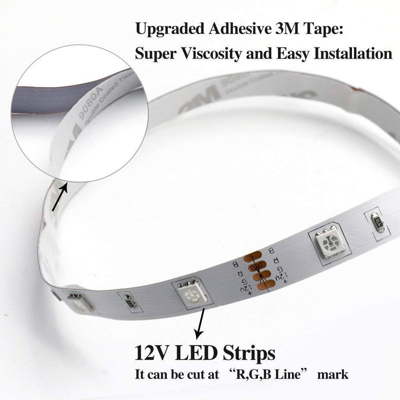 [AUSTRALIA] - YIJUYX LED Strips Lights 32.8Ft 10M RGB SMD 5050 Flexible Color Changing Light Kit with Bluetooth Phone App Control, Music Sync Light Strip for Home Decoration, 12V 5A Power Supply 