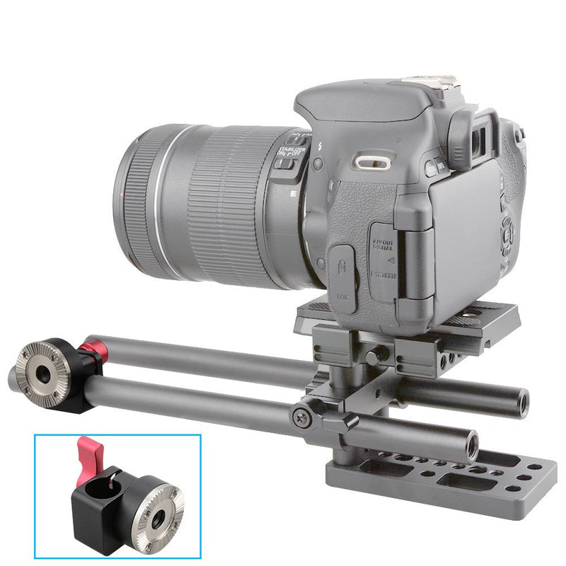 CAMVATE 15mm Single Rod Clamp Articulating with Rosette Lock(M6,31.8mm)