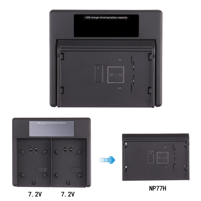 FocusFoto LCD USB Battery Charger NP-77H for NP-55 NP-33 NP-68 NP-78 NP-98 for Sony Camera CCD-FX630 CCD-FX640 CCD-FX700 CCD-FX700E CCD-FX710