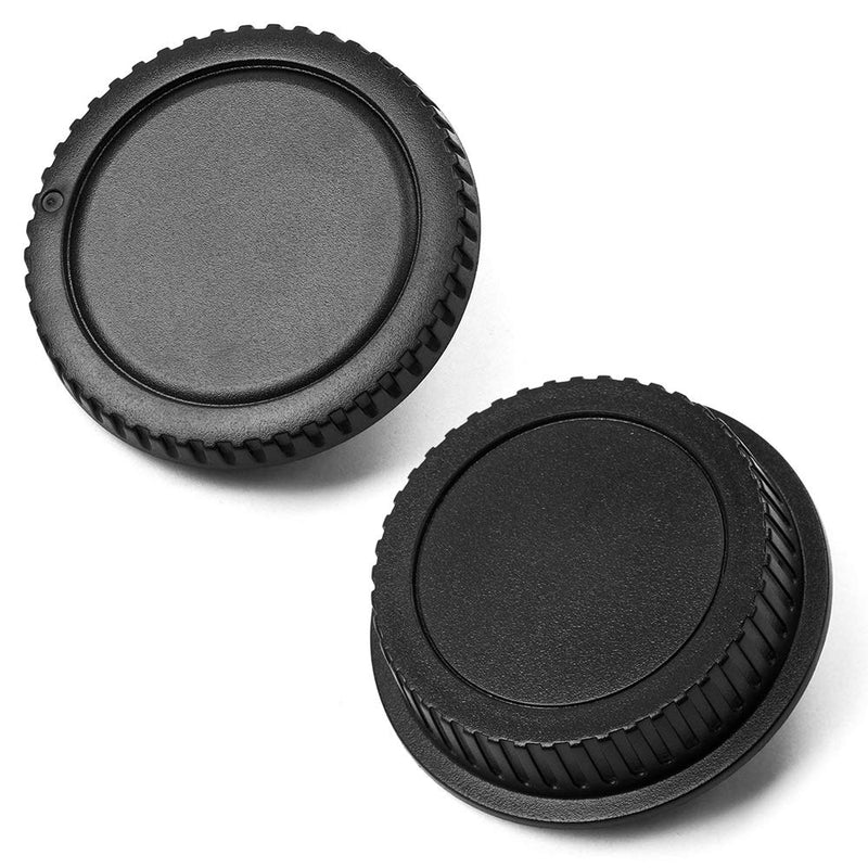 Camera Body Cap and Lens Rear Cap Cover Replacement Set for All Canon EOS EF Mount DSLR Cameras 6D Mark II 5D Mark IV EOS 200D 60D 80D 70D 5Ds R 5D Mark III 600D,2 Sets