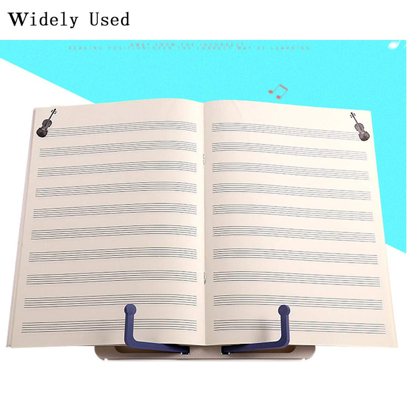 Bitray Book Stand - Foldable and Adjustable Holder,Desktop Music Stand Holder Reading Stand Folding Tabletop Stand Bookholder for Guitar Piano Violin Music Sheet Stand (7.96"x6.14"x0.43"- Blue)