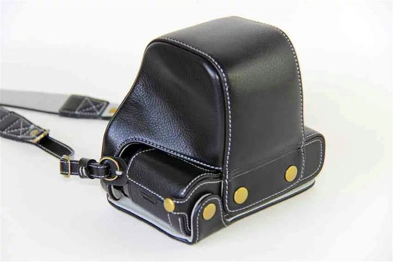 X-Pro2 X-Pro 3 Case, BolinuUS Genuine Real Leather Camera Case Bag Cover for Fuji X-Pro2 Fujifilm X Pro2 X-Pro3 XPro3 with XF35mm Lens Bottom Opening Version + Neck Strap + Mini Storage Bag Black