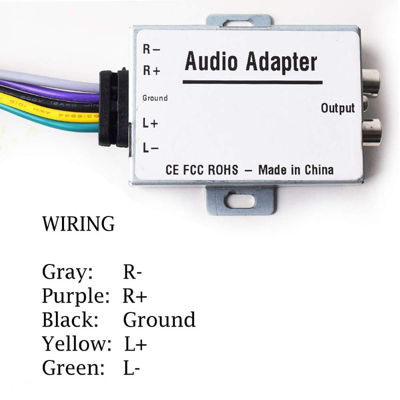 Car Stereo Audio Speak Signal Hi-Low Converter for Auto Amp Subwoofer Amplifier CD Player High to Low Adapter