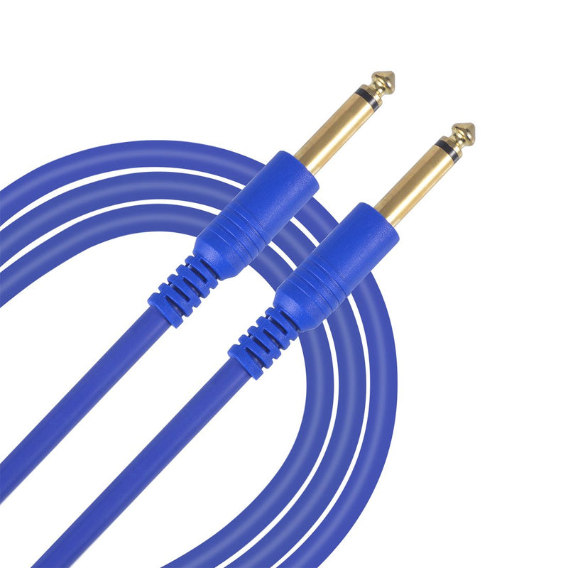 [AUSTRALIA] - 2 Pack 10FT Musical Professional Straight Instrument Cables,Gold Plated Connector 6.35mm to 6.35mm 1/4" to 1/4" Blue Mono Audio Cable 10 FT 2 PACK 10 FT 2 PACK A 