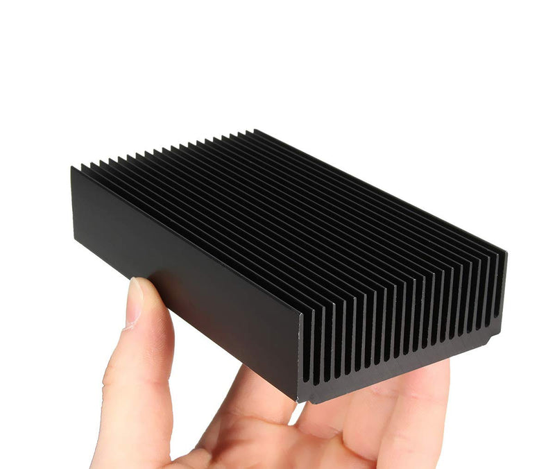 Aluminum Large Heatsink 4.72'' x 2.72'' x 1.06'' inch /120 x 69 x 27 mm Heat Sink Cooling Black Oxide Radiator 22 Fin for Computer LED Power