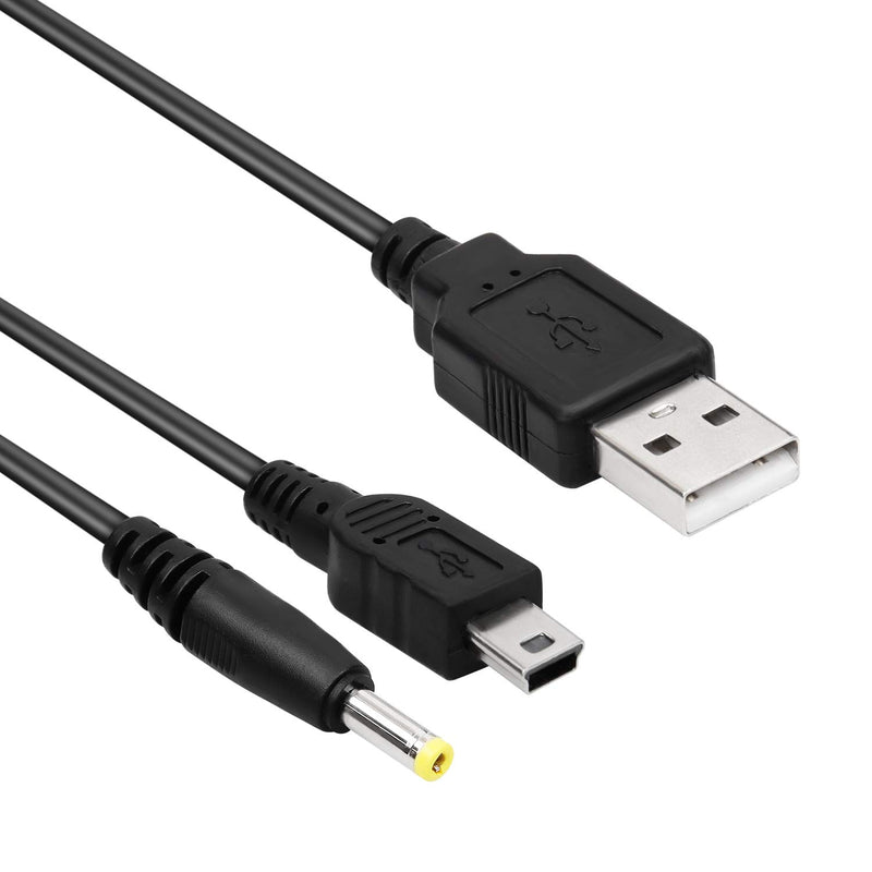 FunTurbo PSP Charger Cable, Playstation Portable Charger PSP Power Cord for Charging Sony PSP 1000 2000 3000 USB Data Cable & Charging Cord 2-in-1 (2 Pack)