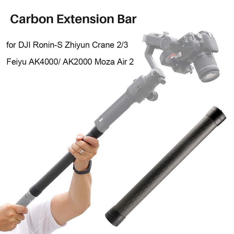 Zhiyun Extension Pole Professional Stabilizer Extension Pole Stick Rod Monopod Carbon Fiber with 1/4 Inch Screw 35cm Long Compatible with DJI Ronin-S Zhiyun Crane 2/3 Feiyu AK4000/ AK2000 Moza Air 2