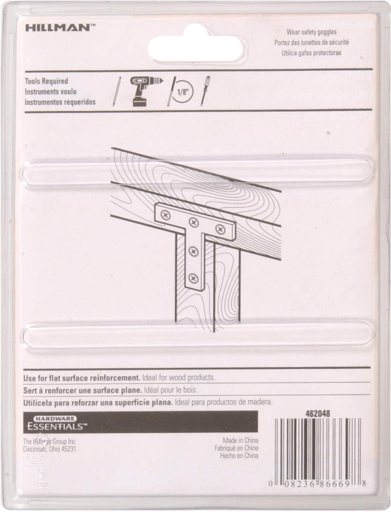 The Hillman Group 851712 5 x 5-Inch T-Plate, Zinc Plated