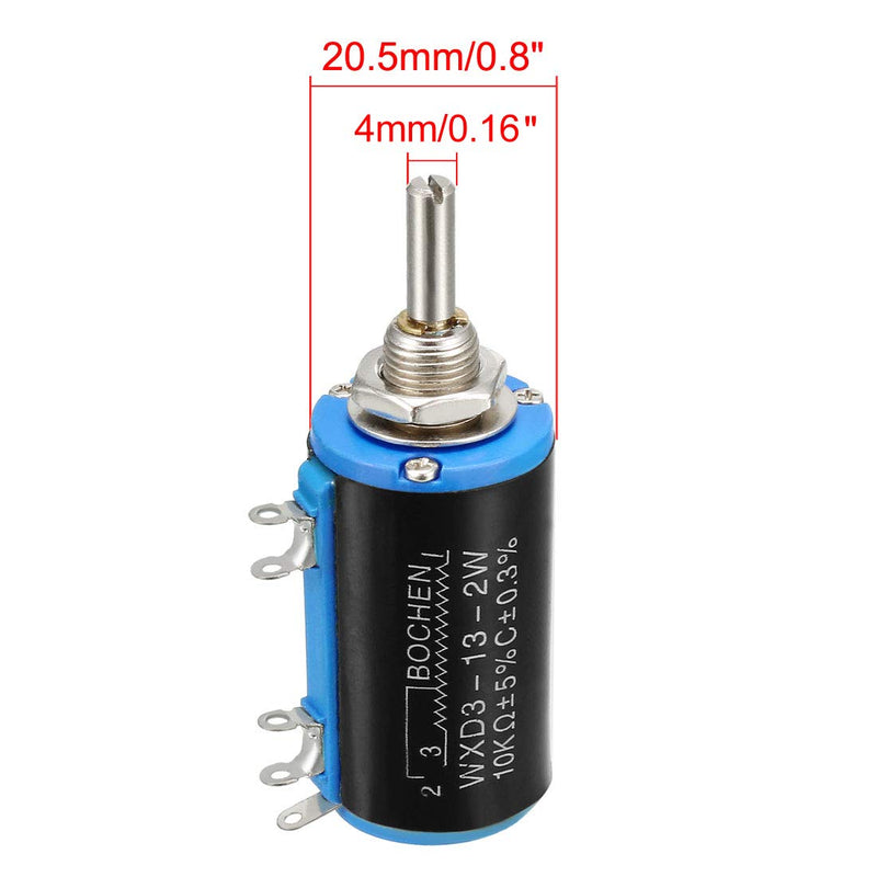 uxcell 10K Ohm Adjustable Resistors Wire Wound Multi Turn Precision Potentiometer Pots 5pcs