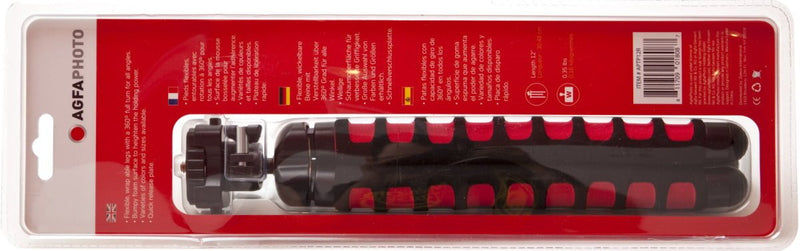 AGFA 12-Inch, Flexible Tripod with Foam Grips - Red APTP12R 12-Inch Red