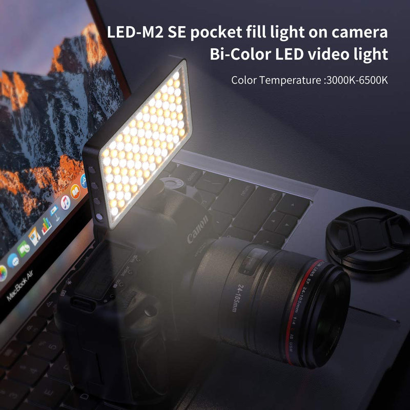 D&F On Camera Fill Light, LED Video Panel 2600K-6500K Rechargeable Photography Lamp for Sony/Nikon/Canon Camera Shooting, Filming/Vlogging, Photo Video Lighting, YouTube etc (M2-SE)
