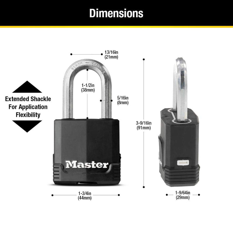 Master Lock M115XDLF Magnum Heavy Duty Outdoor Padlock with Key, 1 Pack