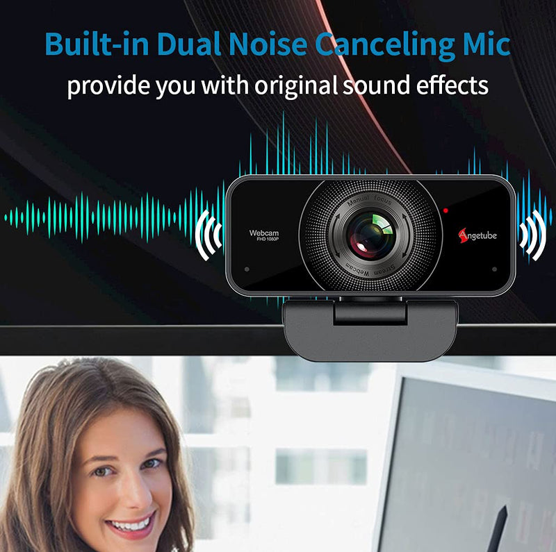 [AUSTRALIA] - Angetube 1080P Webcam with Microphone - USB Computer Camera for Laptop/Desktop/Mac - HD PC Web Cam for Zoom/Skype/Teams/Xbox, Streaming | Video Conferencing | Calling 