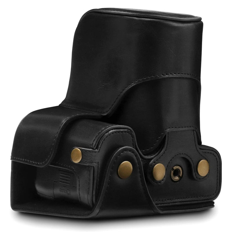 Mega Gear MG1535 Nikon D3500 Ever Ready Leather Camera Case and Strap - Black, Compact