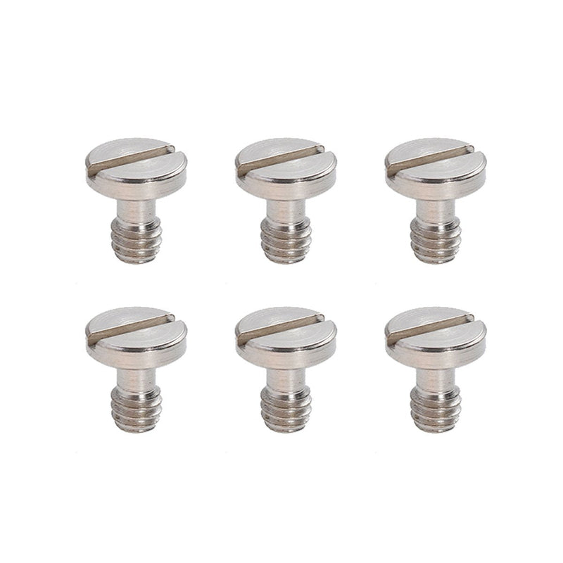 6Pcs Stainless Steel Portable Metal Universal 1/4 Screws without Handle for Camera Quick Release Monopod Tripod Plate