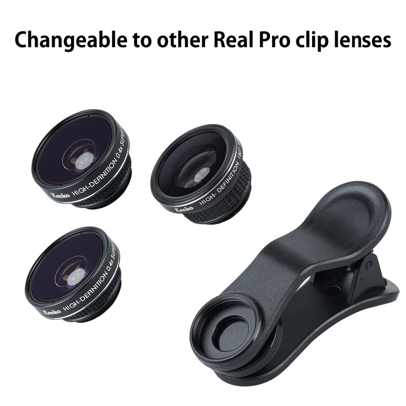 [AUSTRALIA] - Kenko REAL PRO Multi-Coated Glass REAL PRO 0.6x Wide Angle + Macro Clip Lens for Mobile Devices, Black (KRP-065WM) 0.6X WIDE + MACRO 