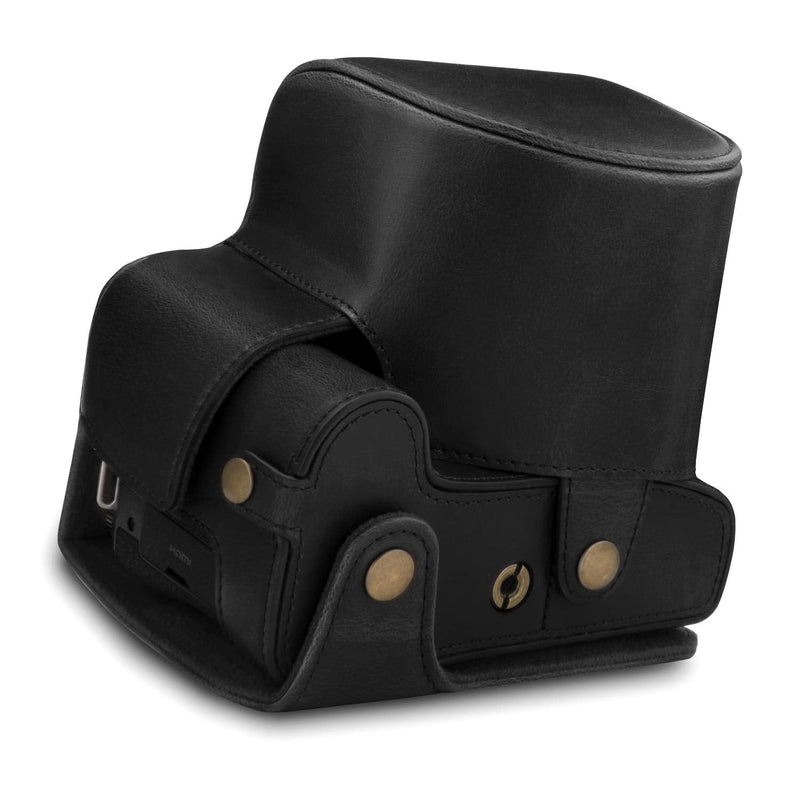 MegaGear Ever Ready Leather Camera Case Compatible with Leica V-Lux 5, Panasonic Lumix DC-FZ1000 II Black