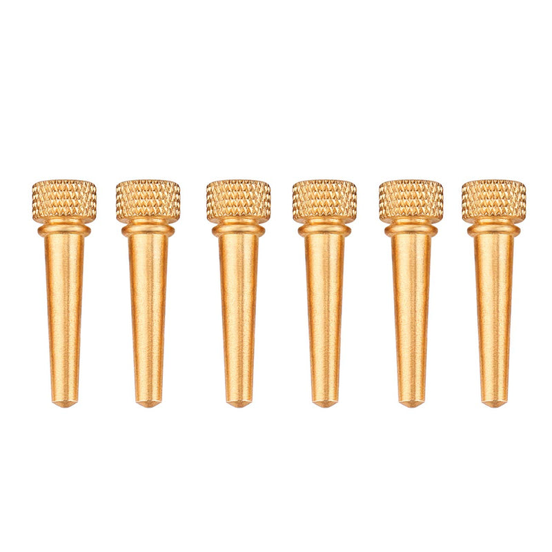 6Pcs Guitar Bridge Pins, Acoustic Guitar Bone Bridge Pins Brass + Abalone Pins Bridge Pin Set for Acoustic Folk Guitar Guitars