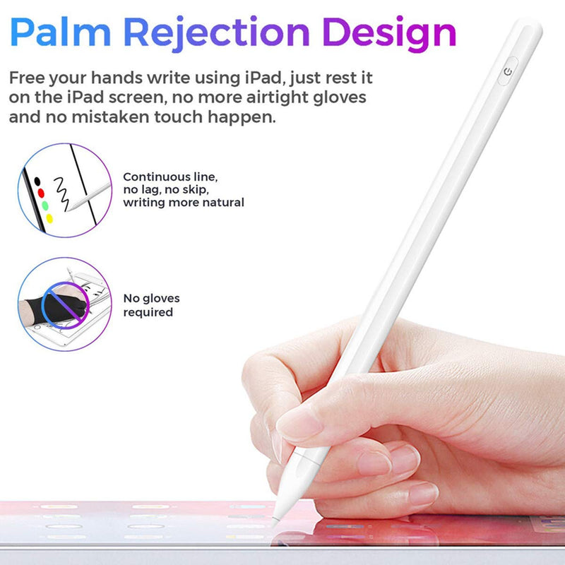 Amutost Stylus Pen for iPad with Palm Rejection High Precise Drawing/Writing Design Compatible for 2018-2020 Apple iPad 6/7 Gen/iPad Pro/iPad Air 3rd Gen/iPad Mini 5th Gen Rechargeable Active Stylus