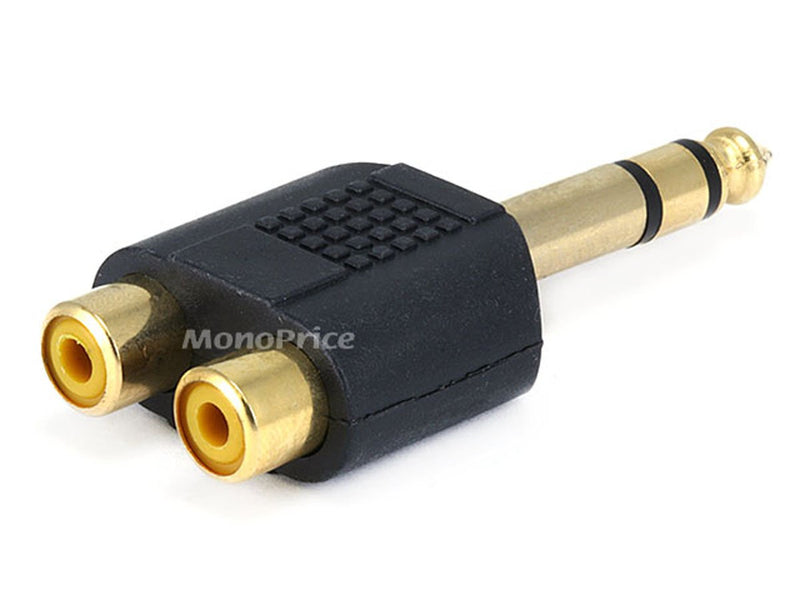 [AUSTRALIA] - Monoprice 107193 6.35-mm Stereo Plug to 2 RCA Jack Splitter Adaptor, Gold Plated 