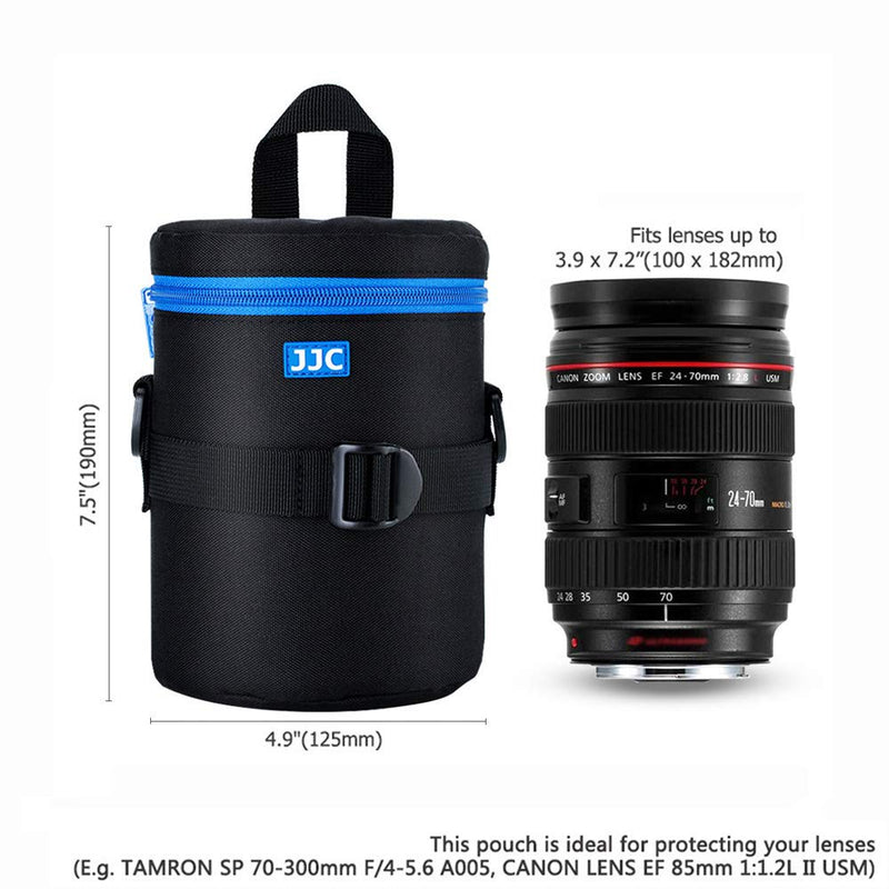 [AUSTRALIA] - JJC Camera Lens Pouch Case for Canon EF 50mm f1.2/ EF 24-70mm EF 70-300mm Tamron SP 70-300mm & More, Zipper Polyester Lens Protective Bag Interior Size 3.94x7.17” XL 