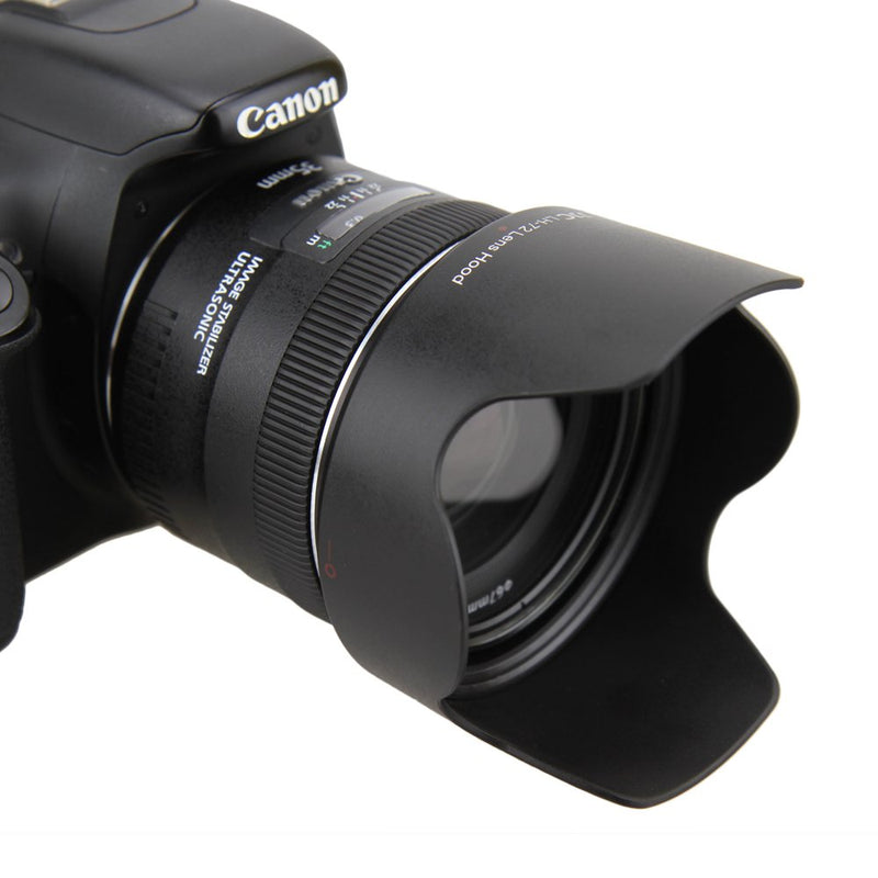 JJC Dedicated Reversible Lens Hood Shade Protector for Canon EF 35mm f2 is USM Lens Replaces Canon EW-72 Lens Hood, with Button to Lock or Release