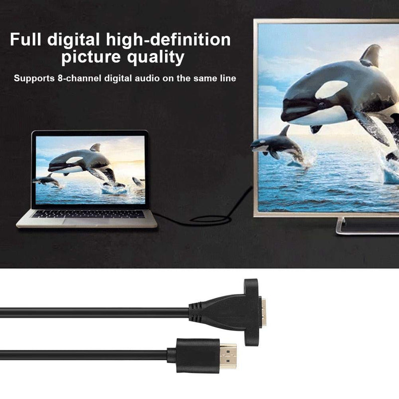 Sanpyl HDMI Extension Cable,0.3m/0.6m/1.2m Male to Female High Speed Screw Panel Mount 1080P HDMI Extender with Fixing Hole(0.3m) 0.3m
