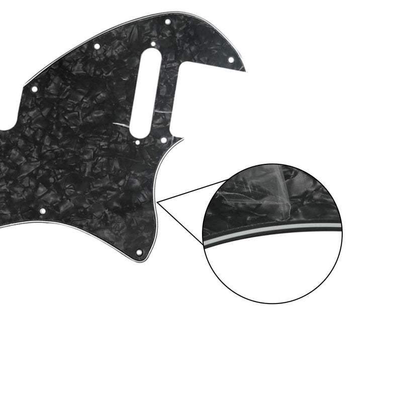 IKN Tele Thinline Pickguard Guitar Pick Guard Plate with Screws Fit 69 Telecaster Thinline Re-issue Guitar Part, 4Ply Black Pearl