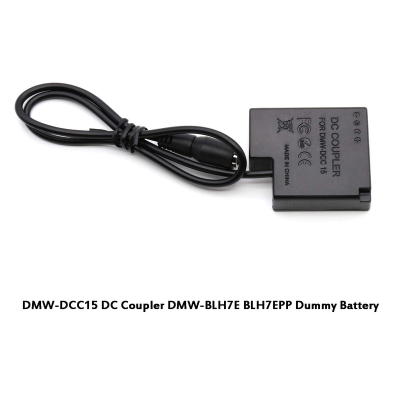 DMW-BLH7 Couplers DMW DCC15 Adapters + 5V USB Charger Cable DC8.4V + 3A Power for Lumix DMC-GM1 GM5 GF7 GF8 GF9 LX10 LX15 Camera