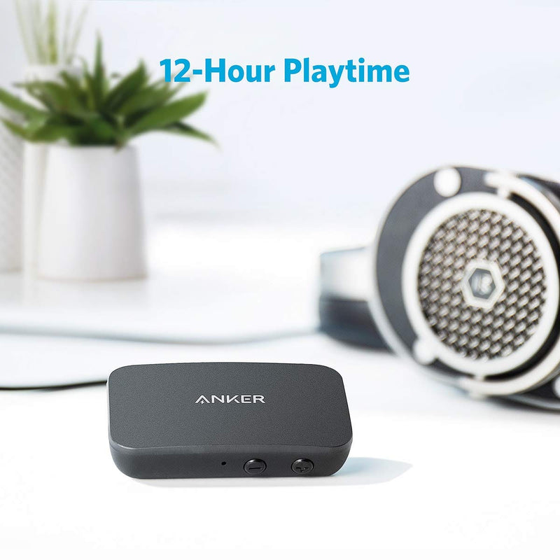 Anker Soundsync A3352 Bluetooth Receiver for Music Streaming with Bluetooth 5.0, 12-Hour Battery Life, Handsfree Calls, Dual Device Connection, for Car, Home Stereo, Headphones, Speakers