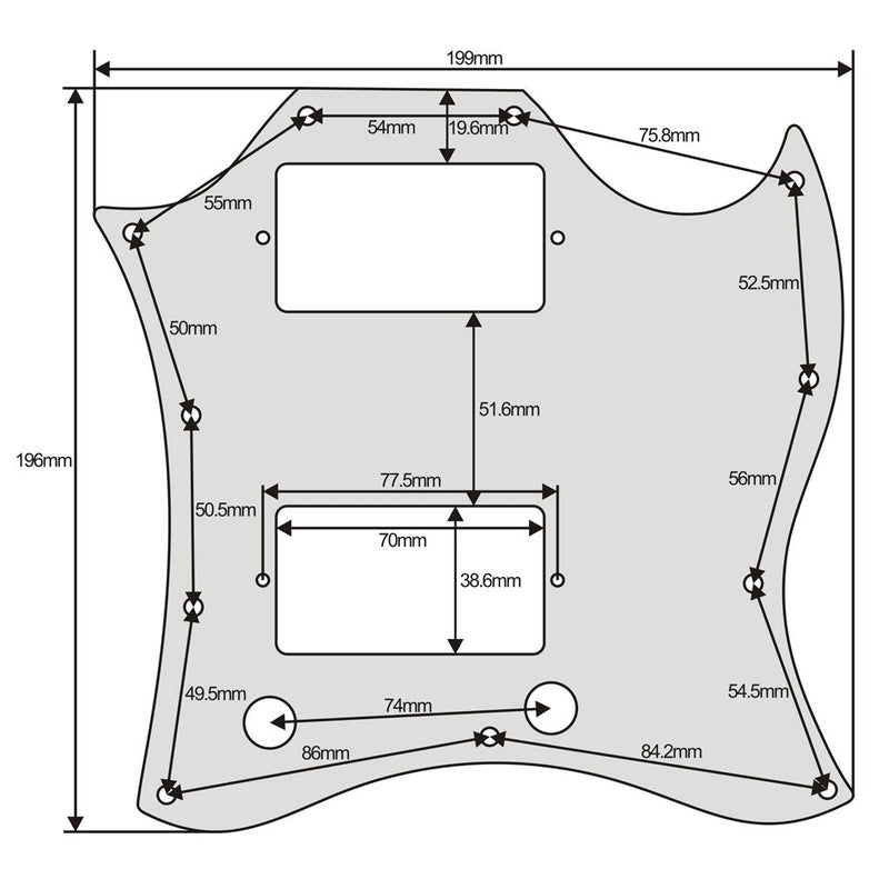 FLEOR 3Ply White Guitar Scratch Plate Full Face SG Pickguard with Screws Fit SG Standard Guitar Pickguard Replacement 3ply white/black/white