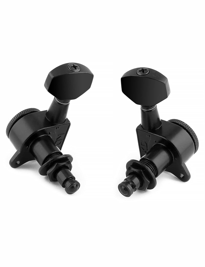 Bogart Locking Guitar String Tuning Pegs Sealed Machine Heads Tuners Tuning Keys 3 Left 3 Right for Electric Guitar or Acoustic Guitar Black.