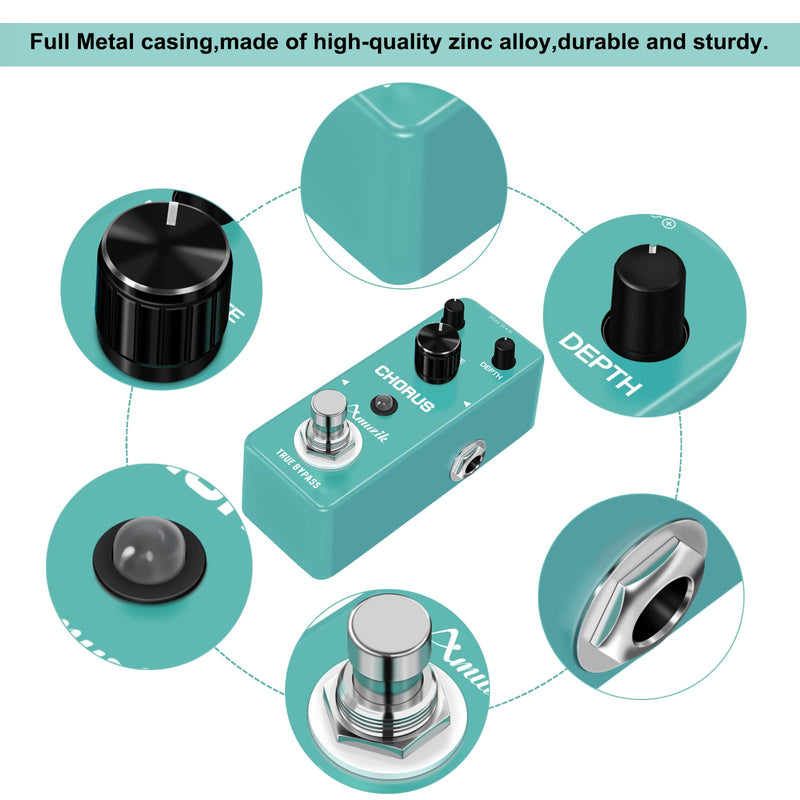 Amuzik Guitar Chorus Effect Pedal Analog Chorus BBD Circuit Pedal Uses The Rare MN3007 Chip
