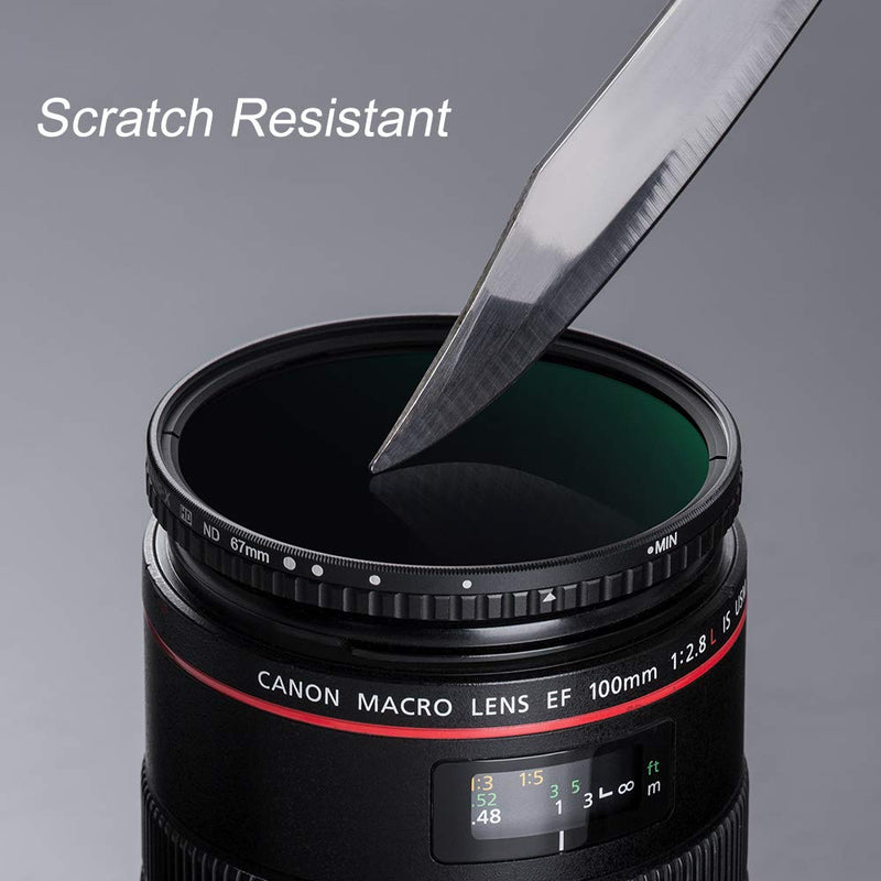 K&F Concept 77mm ND8 to ND128 Variable Neutral Density Filter Slim Fader ND Filter 77mm 3-Stop to 7-Stop for Camera Lens NO X Spot,Nanotec,Ultra-Slim,Weather-Sealed