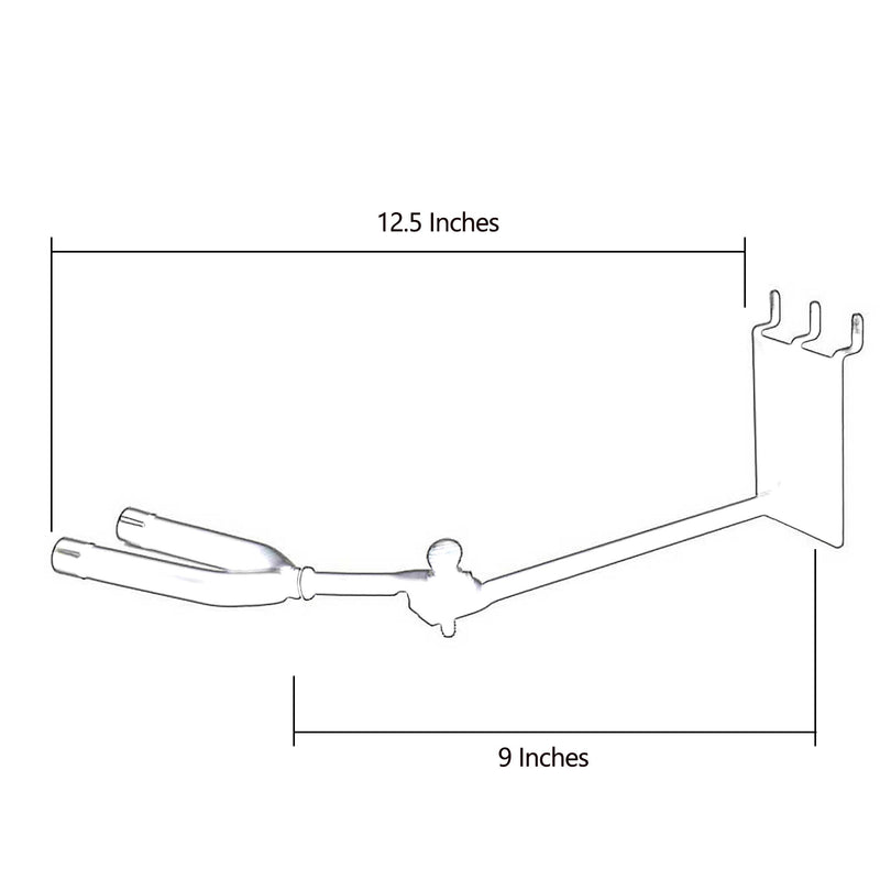 D'Luca 9" Banjo Hanger, Adjustable Fits Slatwall And Peg Wall