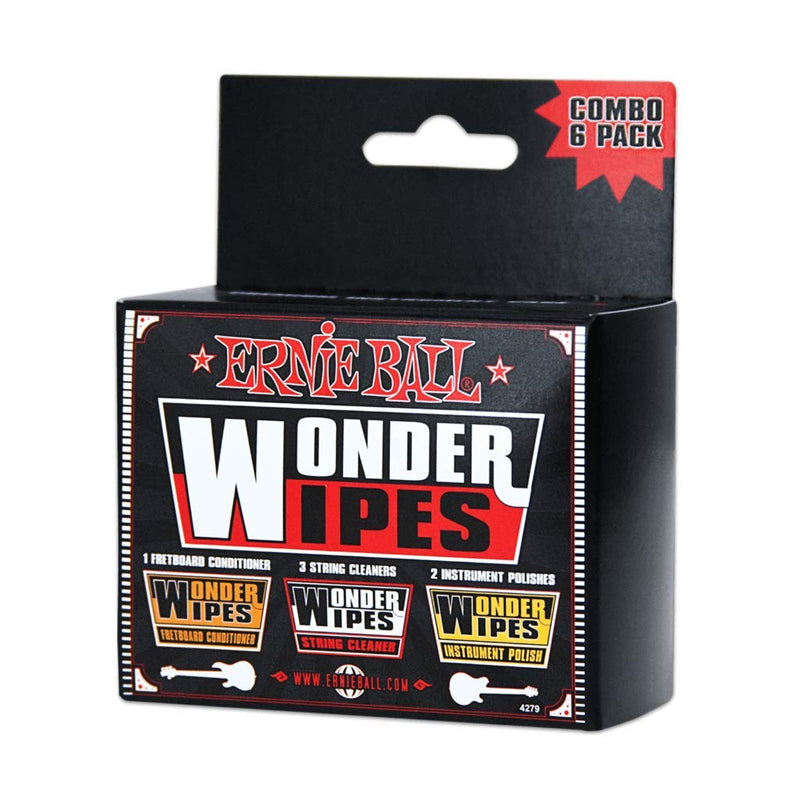 Ernie Ball P04279 Wonder Wipes Multi-pack, 6 Pack Combo Pack