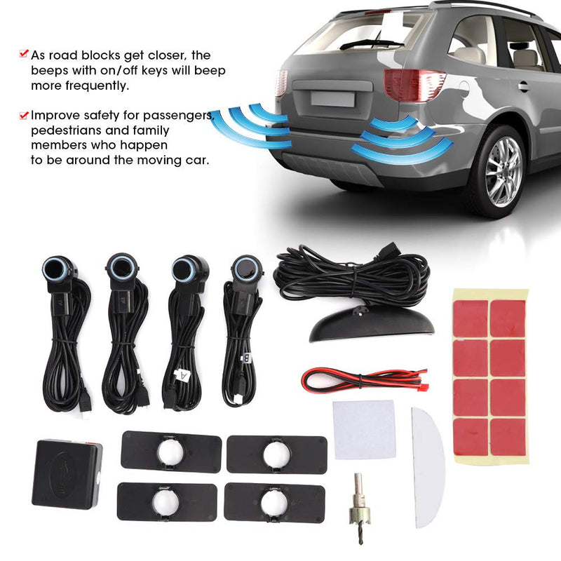 Gorgeri Intelligent Parking Radar Alert Kit 4 Sensor Probe LED Display Automobile Reverse Assistance System Reverse Backup Parking Sensor Radar System