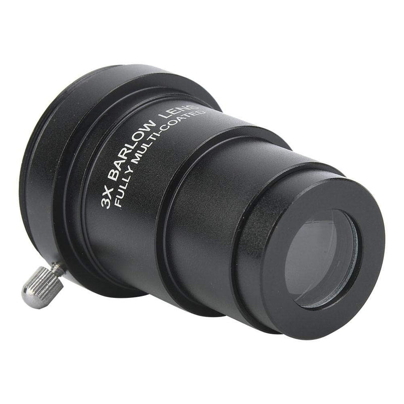 1.25 inches 3X Barlow Lens Fully Black Multi Coated with M42x0.75mm Thread for Standard Telescope Eyepiece Astronomy Accessory