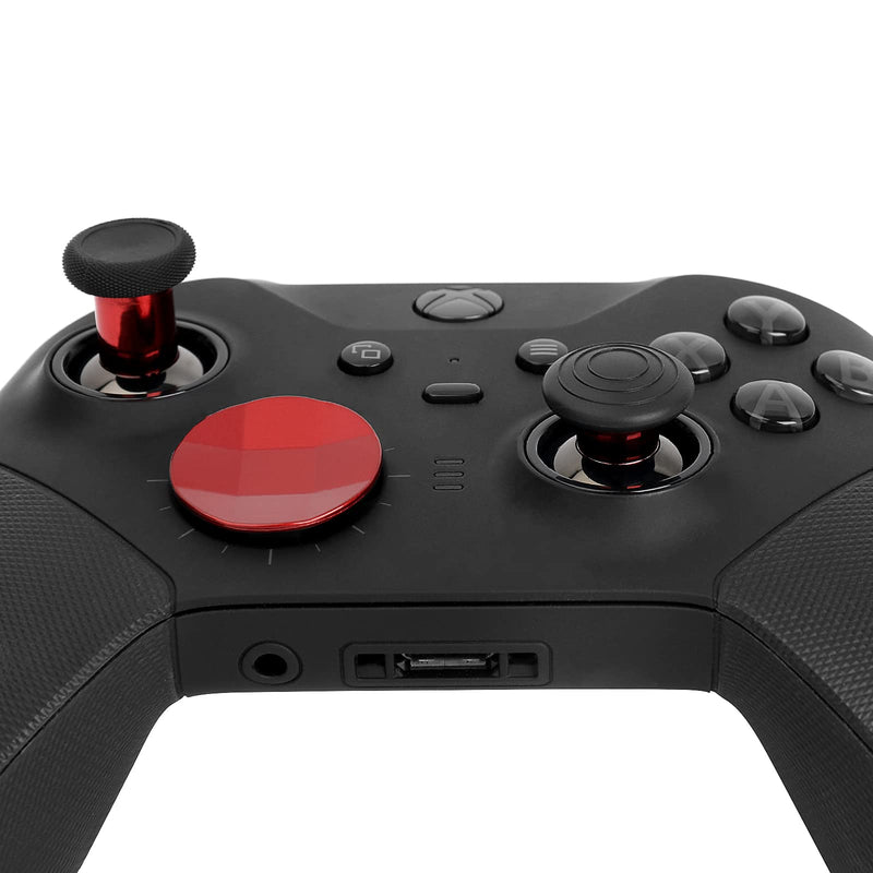 13 in 1 Metal Thumbsticks for Xbox One Elite Series 2, Xbox One Elite 2 Controller Parts, Gaming Accessory Replacement, Metal Mod 6 Swap Joystick, 4 Paddles, 2 D-Pads, 1 Adjustment Tool (Red) Red