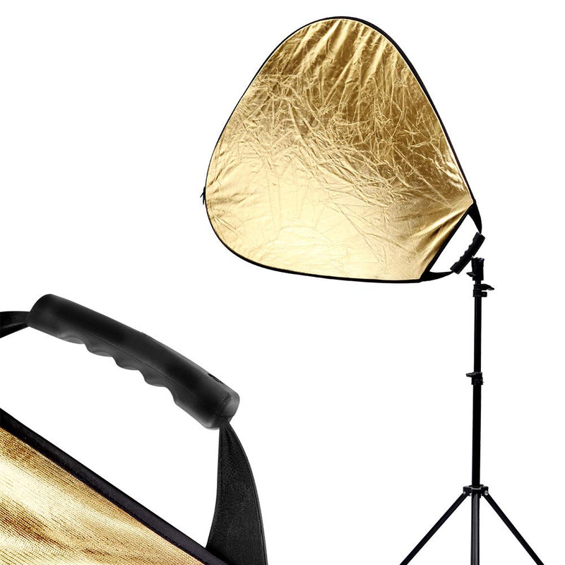 FOTOCREAT 32 Inch/80CM 5-in-1 Portable Triangle Reflector with Handle for Photography Photo Studio Lighting & Outdoor Lighting 32”(80cm) 5 in 1 Triangle