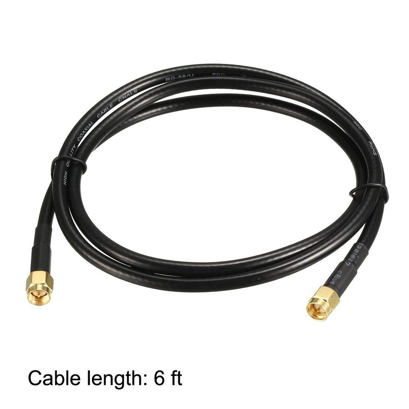 [AUSTRALIA] - uxcell Antenna Extension Cable SMA Male to SMA Male Coaxial Cable RG58 50 Ohm 6 ft 2pcs 6 Feet 