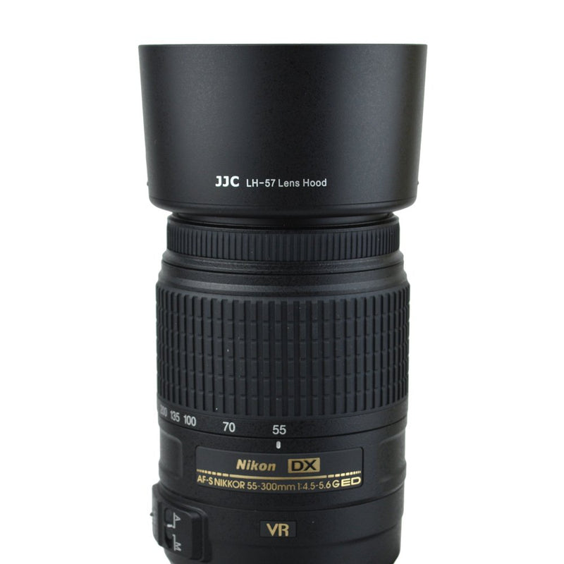 Reversible Camera Lens Hood HB-57 Replacement for Nikon DX 55-300mm F4.5-5.6G ED VR Zoom Lens on D500 D7500 D7200 D7100 D7000 D5600 D5500 D5300 D5200 D5100 D5000 D3500 D3400 D3300 D3200 D3100 D3000