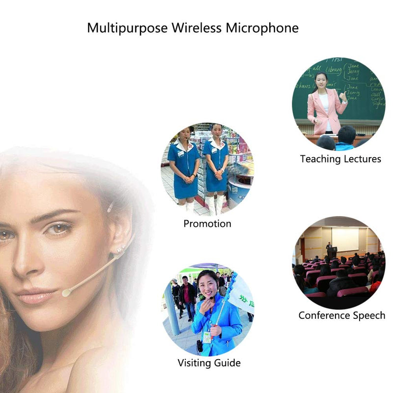[AUSTRALIA] - Headset Wireless Microphone,XIAOKOA Super Light 2.4G Wireless Headset Microphone System，Headset and Handheld 2 in 1,160ft Range,for Voice Amplifier,PA System-Not Support Phone,Laptop 