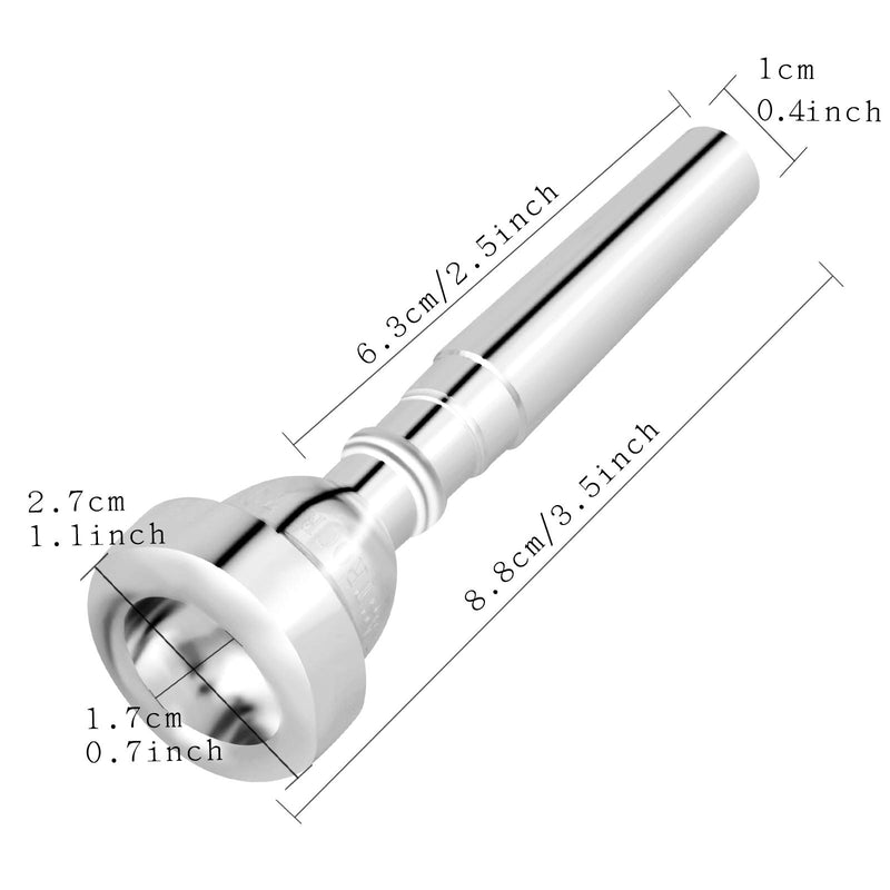 EastRock Silver Plated Trumpet Mouthpiece 3c Replacement Trumpet Parts Beginner Trumpet Bb Practice Mouthpiece Universal