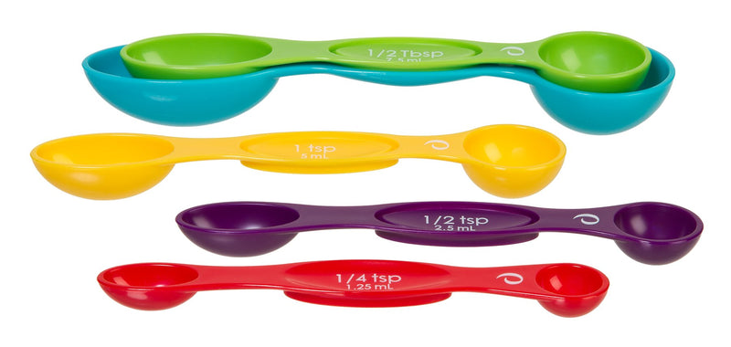 Progressive International BA-510 Snap-Fit Measuring Spoons , 5 Piece Set , multicolored Snap Fit